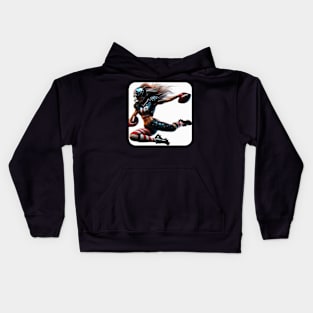 American Woman NFL Football Player #4 Kids Hoodie